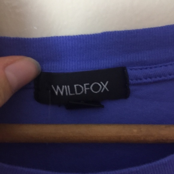 [Wildfox] Small Blue Distressed Happy Hour T-shirt - Picture 6 of 10